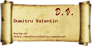Dumitru Valentin névjegykártya